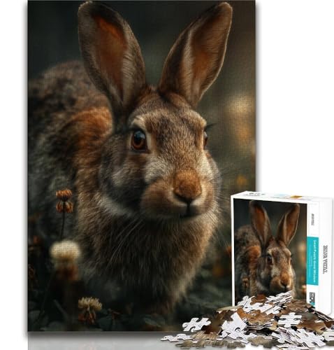 Puzzles für Teenager, 1000 Teile, Dschungelhase, Lernspielzeug, für die Heimdekoration ab 14 Jahren, 38x26cm von FLKFDOZ
