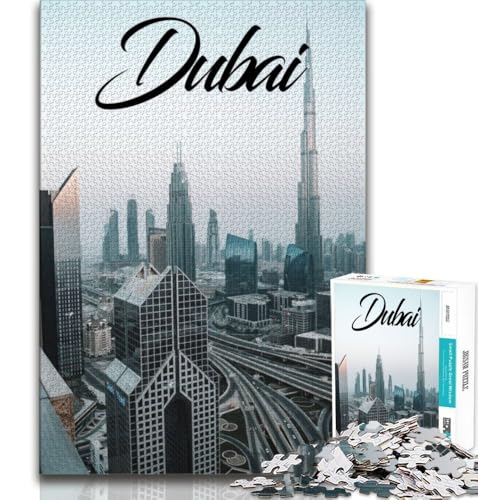 Puzzles für Teenager, 1000 Teile, Dubai, Lernspielzeug, für die Heimdekoration, für Kinder ab 14 Jahren, 38x26cm von FLKFDOZ