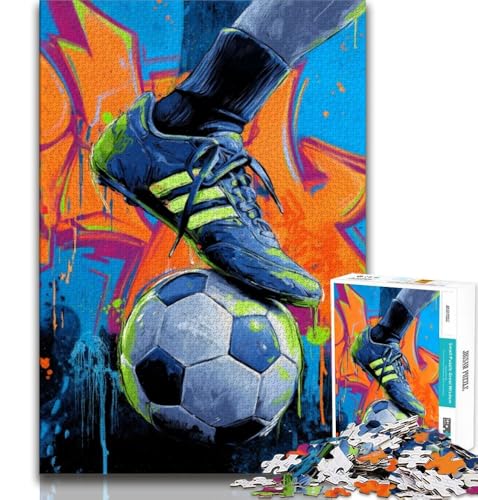 Puzzles für Teenager, 1000 Teile, Fußball-Ölgemälde, pädagogisches Familienspiel, Wanddekoration, einzigartige Geburtstags, 38x52cm Puzzles für Teenager, 1000 Teile, Fußball-Ölgemälde, pädagogisches Familienspiel, Wanddekoration, einzigartige Geburtstags, 38x52cm von FLKFDOZ