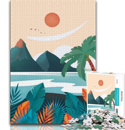 Puzzles für Teenager, 1000 Teile, Hawaii, Lernspielzeug, für die Heimdekoration, für Kinder ab 14 Jahren, 38x26cm von FLKFDOZ