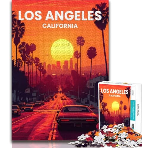 Puzzles für Teenager, 1000 Teile, Los Angeles, Lernspielzeug, für die Heimdekoration, für Kinder ab 14 Jahren, 38x26cm von FLKFDOZ