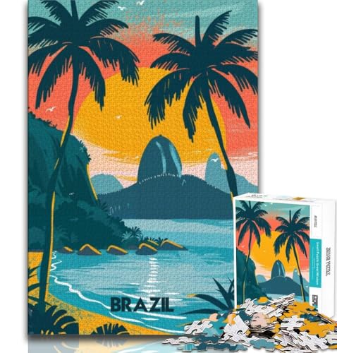 Puzzles für Teenager, 1000 Teile, brasilianisches Paradies, Lernspielzeug, für die Heimdekoration, für Kinder ab 14 Jahren, 38x26cm von FLKFDOZ