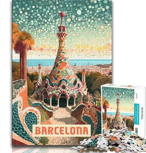 Puzzles für Teenager, 1000-teiliges Puzzle Barcelona, Lernspielzeug, für die Heimdekoration ab 14 Jahren, 38x26cm von FLKFDOZ