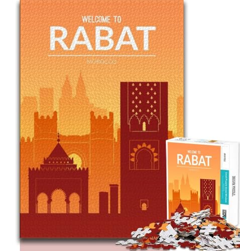 Rabat Marokko Puzzles für Erwachsene und Teenager, Puzzle, Spielzeug, Lernspiele, Stressabbau, tolle Geschenke und Spielzeuge, 38x26cm Rabat Marokko Puzzles für Erwachsene und Teenager, Puzzle, Spielzeug, Lernspiele, Stressabbau, tolle Geschenke und Spielzeuge, 38x26cm von FLKFDOZ
