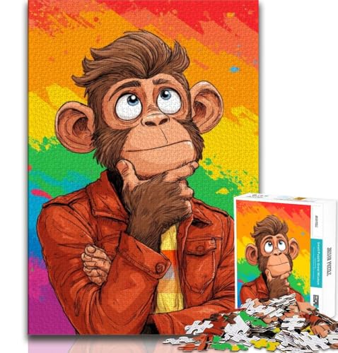 Regenbogen-Gorilla-Puzzle 1000 Teile für Erwachsene, Geschenke, anspruchsvolles Spiel und Familienspiel, Wanddekoration, einzigartige Geburtstags, 38x52cm Regenbogen-Gorilla-Puzzle 1000 Teile für Erwachsene, Geschenke, anspruchsvolles Spiel und Familienspiel, Wanddekoration, einzigartige Geburtstags, 38x52cm von FLKFDOZ