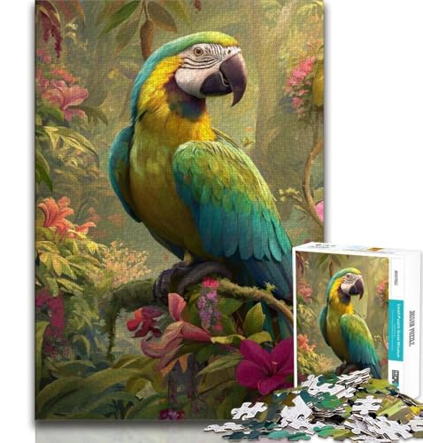 Regenwald-Papagei-Puzzle für Erwachsene, 1000 Teile, anspruchsvoll zu vervollständigen, Aber lustig und humorvoll, einzigartige Heimdekoration und Geschenke, 50x75cm von FLKFDOZ