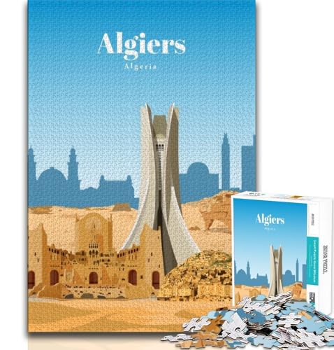 Reise nach Algier-Puzzle für Erwachsene, anspruchsvolles Spiel und Familienspiel mit vollständig ineinandergreifenden, zufällig geformten Teilen, 38x26cm Reise nach Algier-Puzzle für Erwachsene, anspruchsvolles Spiel und Familienspiel mit vollständig ineinandergreifenden, zufällig geformten Teilen, 38x26cm von FLKFDOZ
