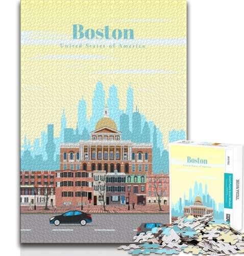 Reise nach Boston, 1000-teiliges Puzzle für Erwachsene und Jugendliche, anspruchsvolles Spiel und Familienspaß, ganze Familie, 38x26cm Reise nach Boston, 1000-teiliges Puzzle für Erwachsene und Jugendliche, anspruchsvolles Spiel und Familienspaß, ganze Familie, 38x26cm von FLKFDOZ