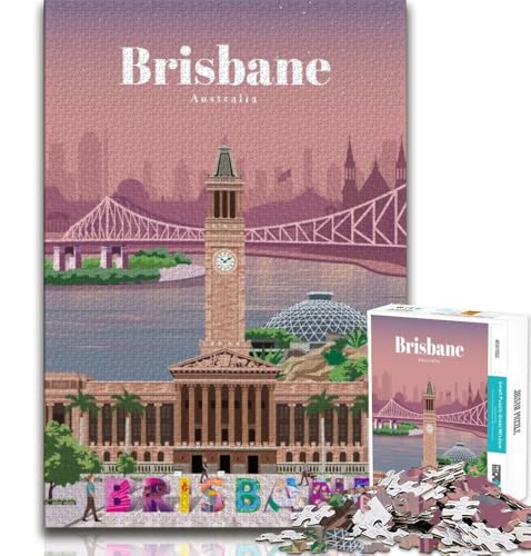 Reise nach Brisbane, 1000-teiliges Puzzle für Erwachsene und Jugendliche, anspruchsvolles Spiel und Familienspaß, ganze Familie, 50x75cm Reise nach Brisbane, 1000-teiliges Puzzle für Erwachsene und Jugendliche, anspruchsvolles Spiel und Familienspaß, ganze Familie, 50x75cm von FLKFDOZ