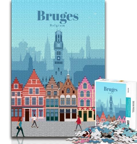Reise nach Brügge, Puzzle 1000 Teile für Erwachsene und Jugendliche, anspruchsvolles Spiel und Familienspiel, ganze Familie, 38x26cm Reise nach Brügge, Puzzle 1000 Teile für Erwachsene und Jugendliche, anspruchsvolles Spiel und Familienspiel, ganze Familie, 38x26cm von FLKFDOZ