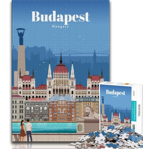 Reise-nach-Budapest-Puzzle für Erwachsene, anspruchsvolles Spiel und Familienspaß mit vollständig ineinandergreifenden, zufällig geformten Teilen, 38x26cm Reise-nach-Budapest-Puzzle für Erwachsene, anspruchsvolles Spiel und Familienspaß mit vollständig ineinandergreifenden, zufällig geformten Teilen, 38x26cm von FLKFDOZ