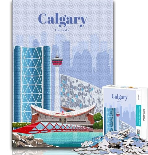 Reise nach Calgary, 1000-teiliges Puzzle für Teenager, anspruchsvolles Spiel und Familienspaß mit vollständig ineinandergreifenden, zufällig geformten Teilen, 38x52cm Reise nach Calgary, 1000-teiliges Puzzle für Teenager, anspruchsvolles Spiel und Familienspaß mit vollständig ineinandergreifenden, zufällig geformten Teilen, 38x52cm von FLKFDOZ