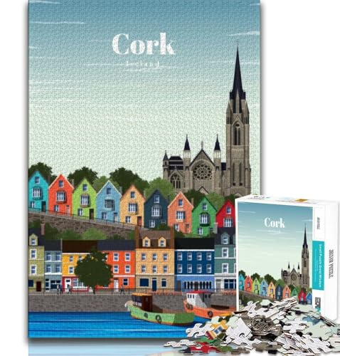 Reise nach Cork, Puzzle 1000 Teile für Erwachsene und Jugendliche, anspruchsvolles Spiel und Familienspiel, ganze Familie, 38x52cm Reise nach Cork, Puzzle 1000 Teile für Erwachsene und Jugendliche, anspruchsvolles Spiel und Familienspiel, ganze Familie, 38x52cm von FLKFDOZ