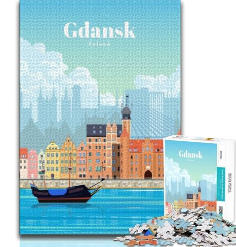 Reise nach Danzig, Puzzle für Erwachsene, 1000 Teile, anspruchsvolles Spiel und Familienspiel, ganze Familie, 50x75cm Reise nach Danzig, Puzzle für Erwachsene, 1000 Teile, anspruchsvolles Spiel und Familienspiel, ganze Familie, 50x75cm von FLKFDOZ