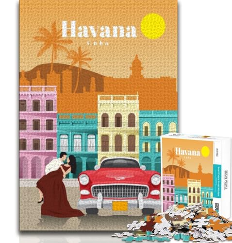 Reise nach Havanna, Puzzle 1000 Teile für Erwachsene und Jugendliche, anspruchsvolles Spiel und Familienspiel, ganze Familie, 50x75cm Reise nach Havanna, Puzzle 1000 Teile für Erwachsene und Jugendliche, anspruchsvolles Spiel und Familienspiel, ganze Familie, 50x75cm von FLKFDOZ