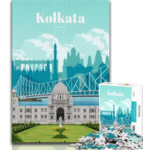 Reise nach Kalkutta, Puzzle 1000 Teile für Erwachsene und Jugendliche, anspruchsvolles Spiel, Geschenke für die ganze Familie, 50x75cm Reise nach Kalkutta, Puzzle 1000 Teile für Erwachsene und Jugendliche, anspruchsvolles Spiel, Geschenke für die ganze Familie, 50x75cm von FLKFDOZ