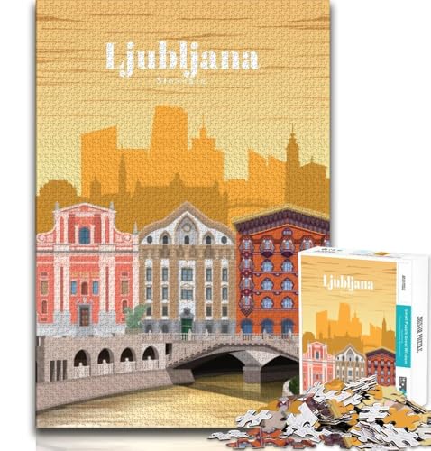 Reise nach Ljubljana, 1000-teiliges Puzzle für Erwachsene, anspruchsvolles Spiel und Familienspiel, Wanddekoration, einzigartige Geburtstags, 38x26cm Reise nach Ljubljana, 1000-teiliges Puzzle für Erwachsene, anspruchsvolles Spiel und Familienspiel, Wanddekoration, einzigartige Geburtstags, 38x26cm von FLKFDOZ