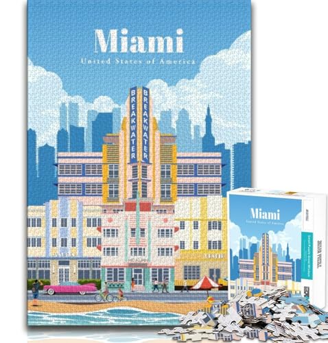 Reise nach Miami, 2000-teiliges Puzzle für Teenager, anspruchsvolles Spiel und Familienspaß mit vollständig ineinandergreifenden, zufällig geformten Teilen, 70x100cm Reise nach Miami, 2000-teiliges Puzzle für Teenager, anspruchsvolles Spiel und Familienspaß mit vollständig ineinandergreifenden, zufällig geformten Teilen, 70x100cm von FLKFDOZ