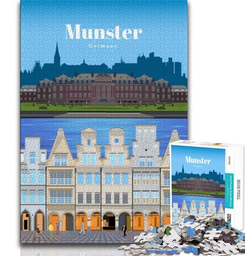 Reise nach Münster, 1000-teiliges Puzzle für Erwachsene und Jugendliche, anspruchsvolles Spiel und Familienspaß, ganze Familie, 50x75cm Reise nach Münster, 1000-teiliges Puzzle für Erwachsene und Jugendliche, anspruchsvolles Spiel und Familienspaß, ganze Familie, 50x75cm von FLKFDOZ