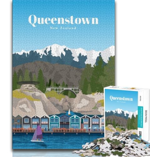Reise nach Queenstown, Puzzle 1000 Teile für Erwachsene und Jugendliche, anspruchsvolles Spiel und Familienspiel, ganze Familie, 38x26cm Reise nach Queenstown, Puzzle 1000 Teile für Erwachsene und Jugendliche, anspruchsvolles Spiel und Familienspiel, ganze Familie, 38x26cm von FLKFDOZ