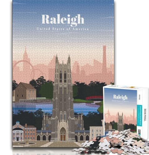 Reise nach Raleigh, Puzzle für Erwachsene, anspruchsvolles Spiel und Familienspaß mit vollständig ineinandergreifenden, zufällig geformten Teilen, 50x75cm Reise nach Raleigh, Puzzle für Erwachsene, anspruchsvolles Spiel und Familienspaß mit vollständig ineinandergreifenden, zufällig geformten Teilen, 50x75cm von FLKFDOZ
