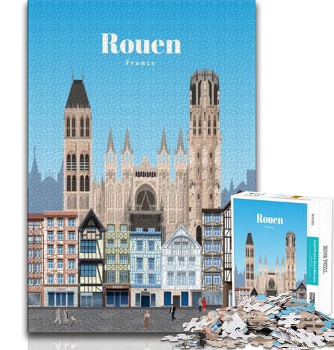 Reise nach Rouen, Puzzle 1000 Teile für Erwachsene und Jugendliche, anspruchsvolles Spiel und Familienspiel, ganze Familie, 38x26cm Reise nach Rouen, Puzzle 1000 Teile für Erwachsene und Jugendliche, anspruchsvolles Spiel und Familienspiel, ganze Familie, 38x26cm von FLKFDOZ