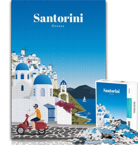 Reise nach Santorini, Puzzle für Erwachsene, 1000 Puzzles, anspruchsvolles Spiel und Familienspiel, Wanddekoration, einzigartige Geburtstags, 38x26cm Reise nach Santorini, Puzzle für Erwachsene, 1000 Puzzles, anspruchsvolles Spiel und Familienspiel, Wanddekoration, einzigartige Geburtstags, 38x26cm von FLKFDOZ
