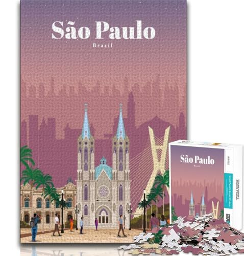 Reise nach Sao Paulo, Puzzle für Teenager, 2000, anspruchsvolles Spiel und Familienspaß mit vollständig ineinandergreifenden, zufällig geformten Teilen, 70x100cm Reise nach Sao Paulo, Puzzle für Teenager, 2000, anspruchsvolles Spiel und Familienspaß mit vollständig ineinandergreifenden, zufällig geformten Teilen, 70x100cm von FLKFDOZ