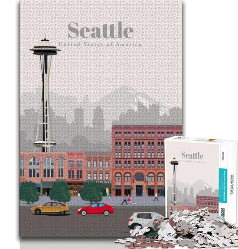 Reise nach Seattle, Puzzle für Erwachsene, 1000 Puzzles, anspruchsvolles Spiel und Familienspiel, Wanddekoration, einzigartige Geburtstags, 38x26cm Reise nach Seattle, Puzzle für Erwachsene, 1000 Puzzles, anspruchsvolles Spiel und Familienspiel, Wanddekoration, einzigartige Geburtstags, 38x26cm von FLKFDOZ