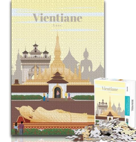 Reise nach Vientiane, Puzzle für Erwachsene, anspruchsvolles Spiel und Familienspiel mit vollständig ineinandergreifenden, zufällig geformten Teilen, 38x52cm Reise nach Vientiane, Puzzle für Erwachsene, anspruchsvolles Spiel und Familienspiel mit vollständig ineinandergreifenden, zufällig geformten Teilen, 38x52cm von FLKFDOZ
