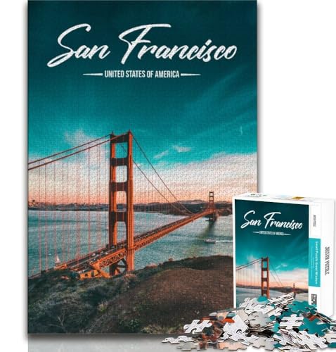 San Francisco Puzzle 1000 Teile für Erwachsene und Jugendliche, anspruchsvolles Spiel, Geschenke für die ganze Familie, 50x75cm San Francisco Puzzle 1000 Teile für Erwachsene und Jugendliche, anspruchsvolles Spiel, Geschenke für die ganze Familie, 50x75cm von FLKFDOZ