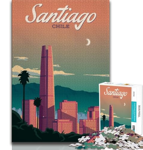 Santiago Puzzle 1000 Teile für Teenager-Geschenke, Quizspiel, Wanddekoration, einzigartige Geburtstags, 38x26cm Santiago Puzzle 1000 Teile für Teenager-Geschenke, Quizspiel, Wanddekoration, einzigartige Geburtstags, 38x26cm von FLKFDOZ
