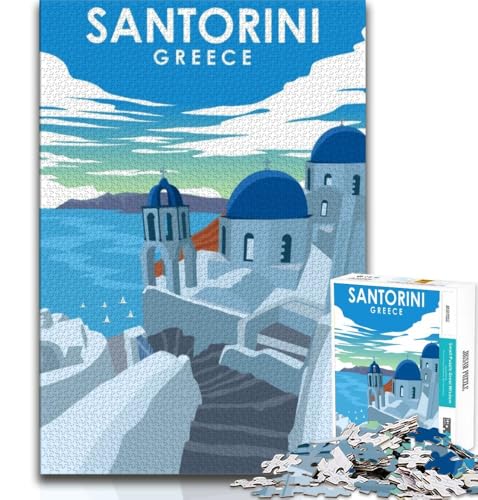 Santorini Griechenland Reise-Puzzle 1000 Teile für Erwachsene und Jugendliche, anspruchsvolles Spiel, Geschenke für die ganze Familie, 50x75cm Santorini Griechenland Reise-Puzzle 1000 Teile für Erwachsene und Jugendliche, anspruchsvolles Spiel, Geschenke für die ganze Familie, 50x75cm von FLKFDOZ