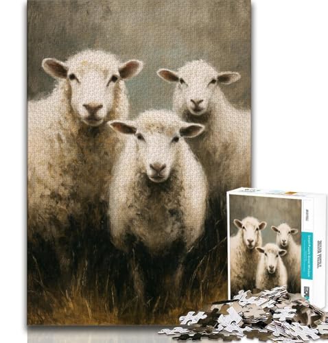Schaf-Puzzle 1000 Teile für Teenager-Geschenke, Quizspiel, Wanddekoration, einzigartige Geburtstags, 50x75cm Schaf-Puzzle 1000 Teile für Teenager-Geschenke, Quizspiel, Wanddekoration, einzigartige Geburtstags, 50x75cm von FLKFDOZ