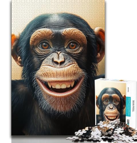 Schimpansen-Puzzle mit 1000 Teilen, anspruchsvolles Spiel und Familienspiel, ganze Familie, 38x52cm Schimpansen-Puzzle mit 1000 Teilen, anspruchsvolles Spiel und Familienspiel, ganze Familie, 38x52cm von FLKFDOZ