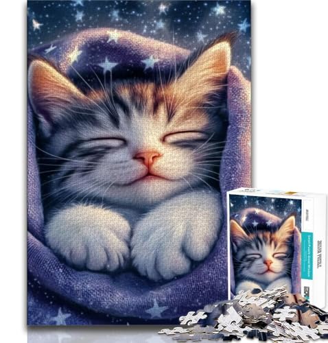 Schlafende Katze Puzzles für Teenager, 1000 Teile Puzzle, Denkspiel, Wanddekoration, einzigartige Geburtstags, 38x26cm Schlafende Katze Puzzles für Teenager, 1000 Teile Puzzle, Denkspiel, Wanddekoration, einzigartige Geburtstags, 38x26cm von FLKFDOZ