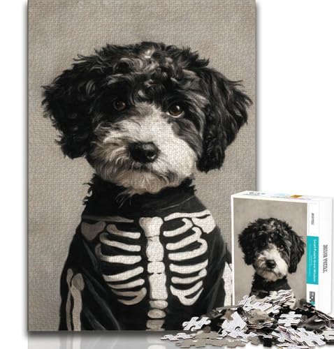 Skelett-Hund-Puzzle für Erwachsene, 1000 Teile, Spielzeug, Lernspiele, Stressabbau, geeignet als Schreibtischdekoration, 38x52cm Skelett-Hund-Puzzle für Erwachsene, 1000 Teile, Spielzeug, Lernspiele, Stressabbau, geeignet als Schreibtischdekoration, 38x52cm von FLKFDOZ