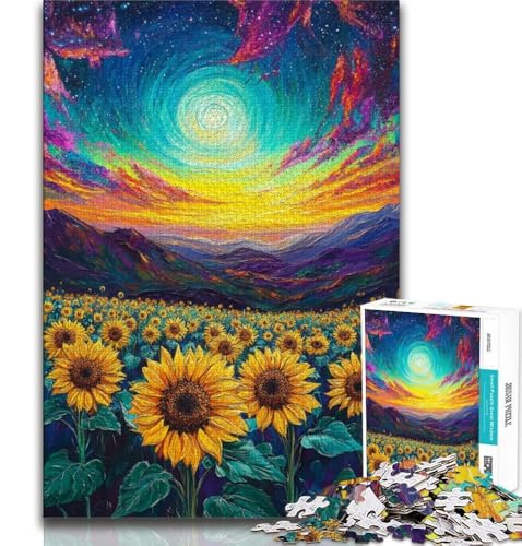 Sonnenblumen-Puzzle, 1000 Teile, für Erwachsene, anspruchsvolles Spiel und Familienspiel, ganze Familie, 38x52cm von FLKFDOZ