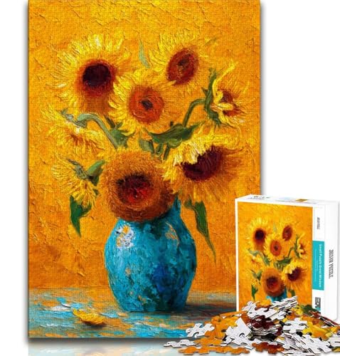 Sonnenblumen in Einer Vase, Puzzle für Erwachsene und Jugendliche, 1000 Teile, Lernspielzeug, Familienspiele mit passendem Poster und Quizblatt, 38x52cm Sonnenblumen in Einer Vase, Puzzle für Erwachsene und Jugendliche, 1000 Teile, Lernspielzeug, Familienspiele mit passendem Poster und Quizblatt, 38x52cm von FLKFDOZ