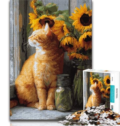 Sonnenblumen- und Katzen-Puzzle 1000 Teile für Erwachsene und Jugendliche, Spielzeug, Lernspiele, Stressabbau, tolle Geschenke und Spielzeuge, 50x75cm Sonnenblumen- und Katzen-Puzzle 1000 Teile für Erwachsene und Jugendliche, Spielzeug, Lernspiele, Stressabbau, tolle Geschenke und Spielzeuge, 50x75cm von FLKFDOZ