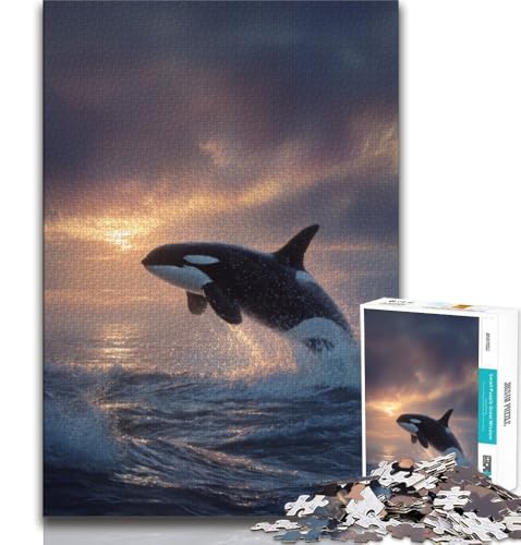 Springender Blauwal, 1000 Teile Puzzle für Erwachsene und Jugendliche, Spielzeug, Lernspiele, Stressabbau, tolle Geschenke und Spielzeuge, 50x75cm Springender Blauwal, 1000 Teile Puzzle für Erwachsene und Jugendliche, Spielzeug, Lernspiele, Stressabbau, tolle Geschenke und Spielzeuge, 50x75cm von FLKFDOZ