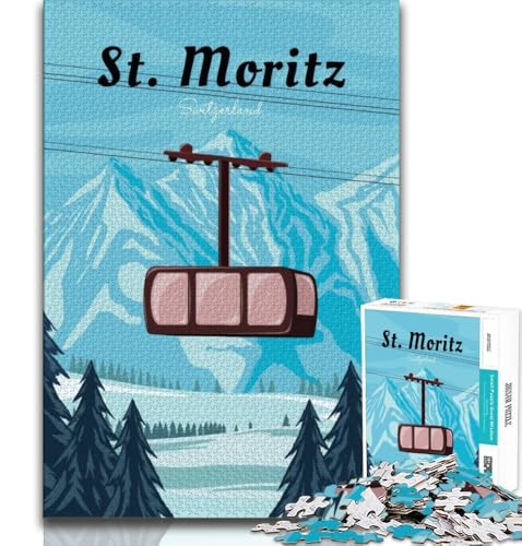 St Moritz, Schweiz, Puzzle, 2000 Teile, für Erwachsene, Lernspiel, Herausforderungsspielzeug, ganze Familie, 70x100cm St Moritz, Schweiz, Puzzle, 2000 Teile, für Erwachsene, Lernspiel, Herausforderungsspielzeug, ganze Familie, 70x100cm von FLKFDOZ