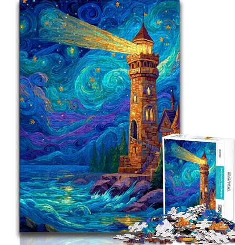 Sternenhimmel-Leuchtturm-Puzzle für Erwachsene und Jugendliche, 1000 Teile, hilft dem Gehirn, süchtig machendes Spielzeug zu trainieren, um Geduld zu fördern, Eltern-Kind-Interaktion, 50x75cm Sternenhimmel-Leuchtturm-Puzzle für Erwachsene und Jugendliche, 1000 Teile, hilft dem Gehirn, süchtig machendes Spielzeug zu trainieren, um Geduld zu fördern, Eltern-Kind-Interaktion, 50x75cm von FLKFDOZ