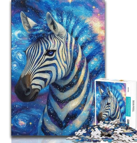 Sternenhimmel-Zebra-Puzzle für Erwachsene, 1000-teiliges Puzzle, Denkspiel, Wanddekoration, einzigartige Geburtstags, 38x52cm Sternenhimmel-Zebra-Puzzle für Erwachsene, 1000-teiliges Puzzle, Denkspiel, Wanddekoration, einzigartige Geburtstags, 38x52cm von FLKFDOZ