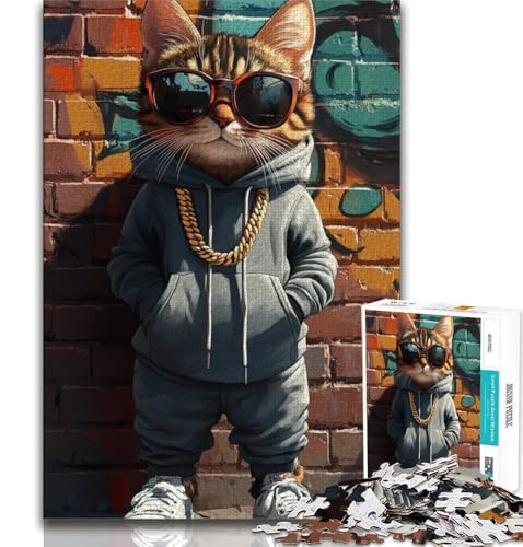 Straßenkatzen-Puzzle für Erwachsene, 1000-teiliges Puzzle, Denkspiel, Wanddekoration, einzigartige Geburtstags, 38x26cm Straßenkatzen-Puzzle für Erwachsene, 1000-teiliges Puzzle, Denkspiel, Wanddekoration, einzigartige Geburtstags, 38x26cm von FLKFDOZ
