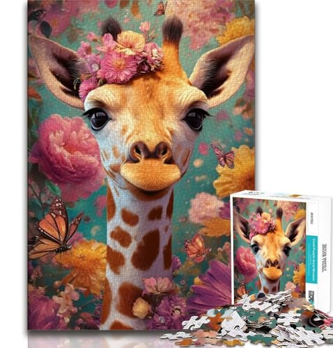 Tier-Giraffe-Puzzle für Erwachsene, 1000-teiliges Puzzle, Denkspiel, Wanddekoration, einzigartige Geburtstags, 38x52cm Tier-Giraffe-Puzzle für Erwachsene, 1000-teiliges Puzzle, Denkspiel, Wanddekoration, einzigartige Geburtstags, 38x52cm von FLKFDOZ