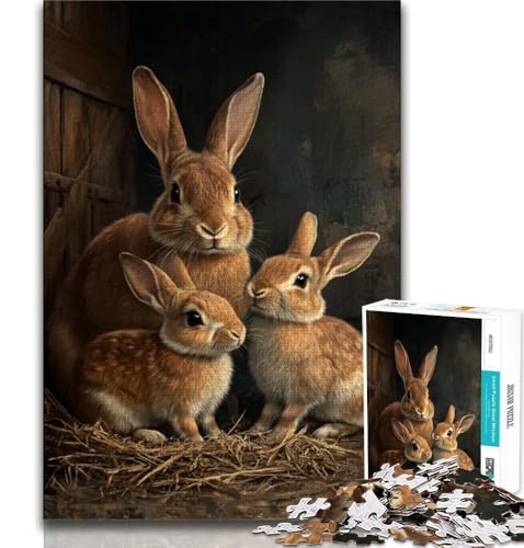 Tier-Kaninchen-Puzzle für Erwachsene, 1000-teiliges Puzzle, Denkspiel, Wanddekoration, einzigartige Geburtstags, 38x26cm Tier-Kaninchen-Puzzle für Erwachsene, 1000-teiliges Puzzle, Denkspiel, Wanddekoration, einzigartige Geburtstags, 38x26cm von FLKFDOZ