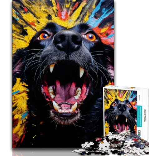 Tier-Puzzle mit bunten Hunden, 1000 Teile, für Teenager, zum Stressabbau und zum Zeitvertreib zu Hause, mit passendem Poster und Quizblatt, 50x75cm Tier-Puzzle mit bunten Hunden, 1000 Teile, für Teenager, zum Stressabbau und zum Zeitvertreib zu Hause, mit passendem Poster und Quizblatt, 50x75cm von FLKFDOZ