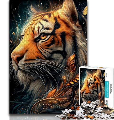 Tier-Tiger-Kunst-Puzzle für Teenager, 1000 Teile, Zeitvertreib zu Hause mit vollständig ineinandergreifenden, zufällig geformten Teilen, 50x75cm Tier-Tiger-Kunst-Puzzle für Teenager, 1000 Teile, Zeitvertreib zu Hause mit vollständig ineinandergreifenden, zufällig geformten Teilen, 50x75cm von FLKFDOZ