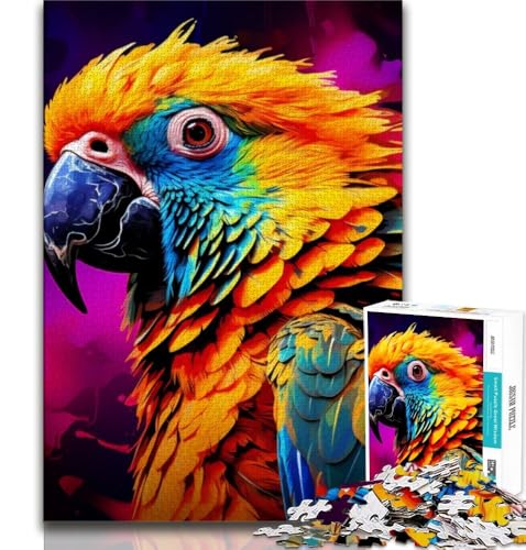 Tiere, Vögel, Papageien, Puzzle für Teenager, 1000 Teile, dekomprimierendes intellektuelles Lernspielzeug, tolle Geschenke und Spielzeuge, 50x75cm von FLKFDOZ